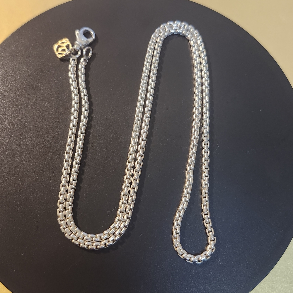 David Yurman Silver Box Chain Necklace - Picture 5 of 8